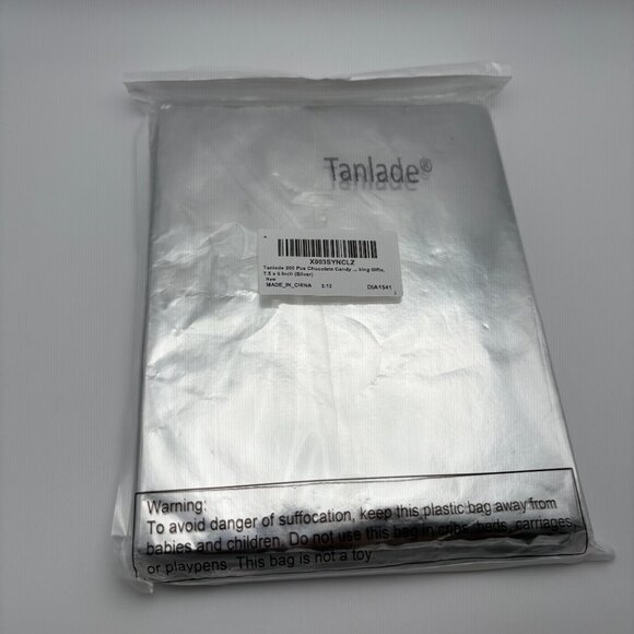 200 PCS Silver Chocolate Candy Wrappers Aluminum Foil Sheets (SKU: 266MI) - Picture 2 of 7